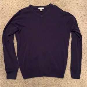 Mens dark blue v-neck sweater